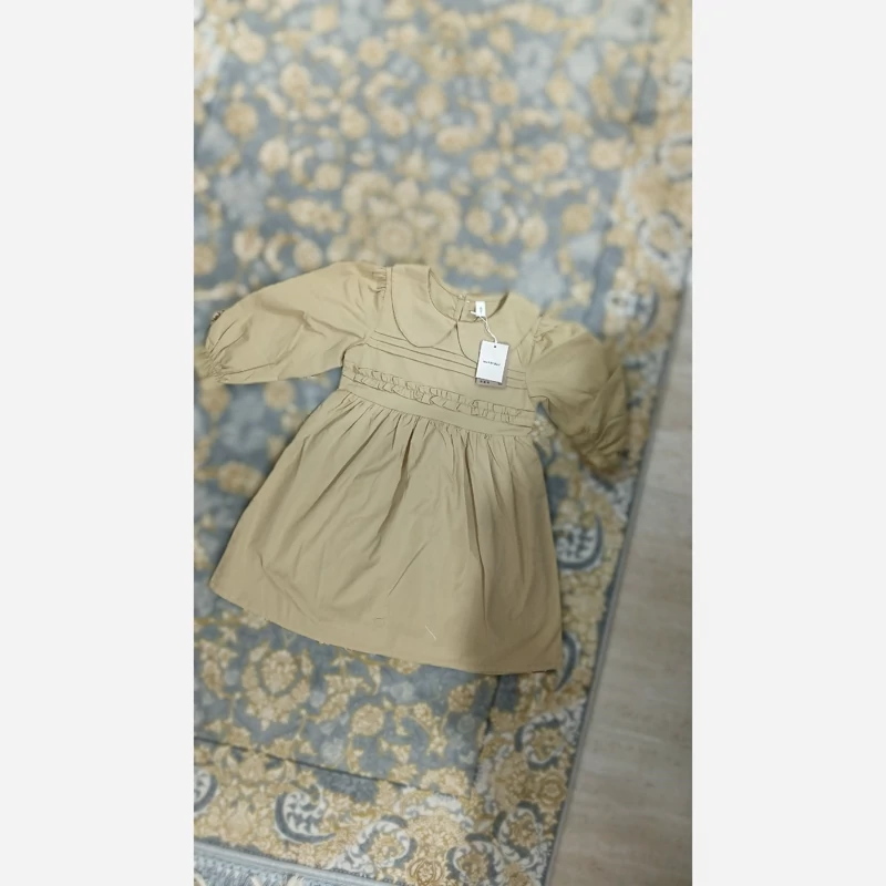 سارافون آستین دار کتان وارداتی