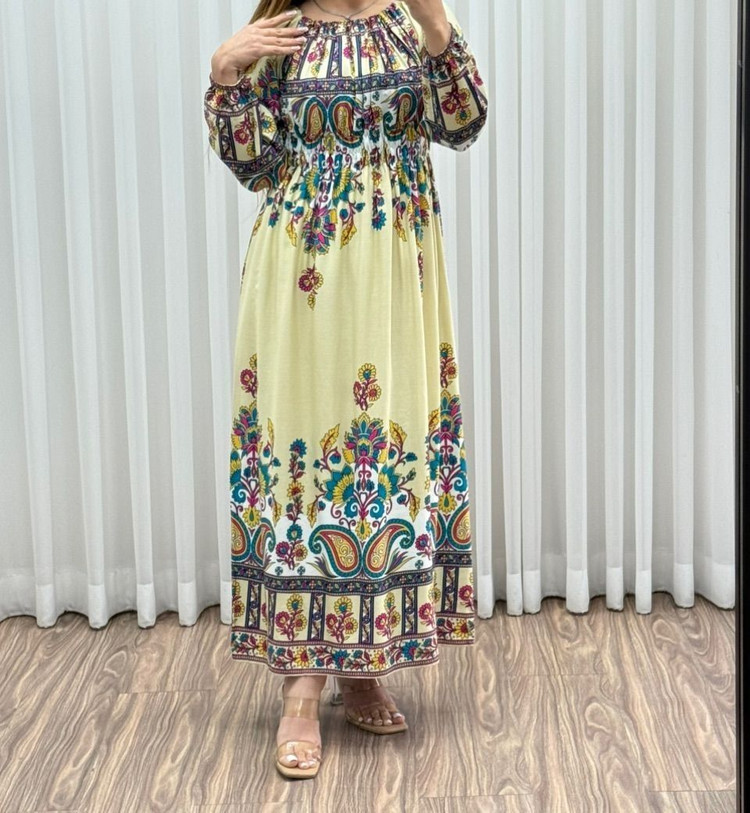 ساحلی تابستانی طرح ترنج نخ دبی خنک بدون رنگدهی