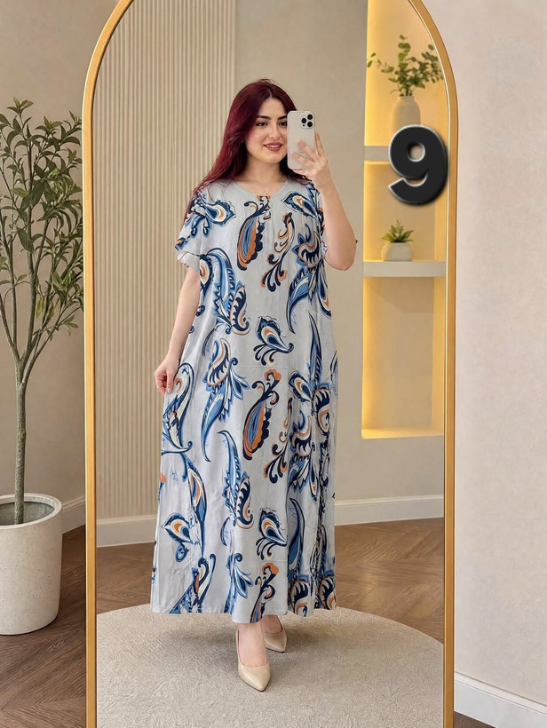پیراهن ساحلی راحتی بارداری زنانه و دخترانه جنسش نخ پنبه دبی