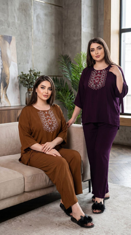 ست بلوز شلوار آیدا جنسش نخ پنبه عالی زنانه و دخترانه