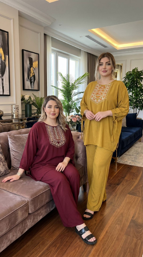 ست بلوز شلوار آیدا جنسش نخ پنبه عالی زنانه و دخترانه