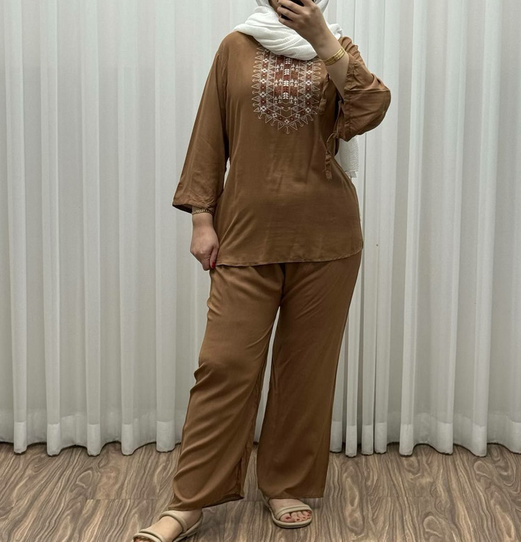 ست بلوز شلوار آیدا جنسش نخ پنبه عالی زنانه و دخترانه